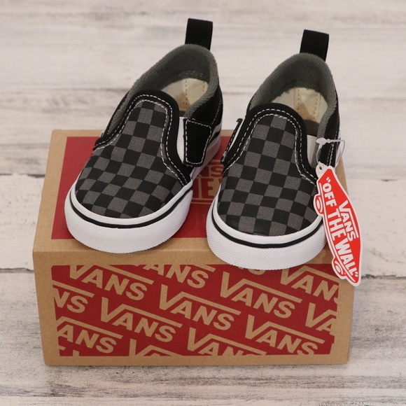 Vans Baby Classic Slip-On V in Black/Pewter Checkerboard Size 4 Baby/Walker NEW - Picture 2 of 7